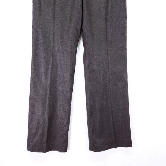 Marlowe Wool Dress Pants Womesn 8 Wide Leg Brown Designer Made In Italy - Picture 12 of 14